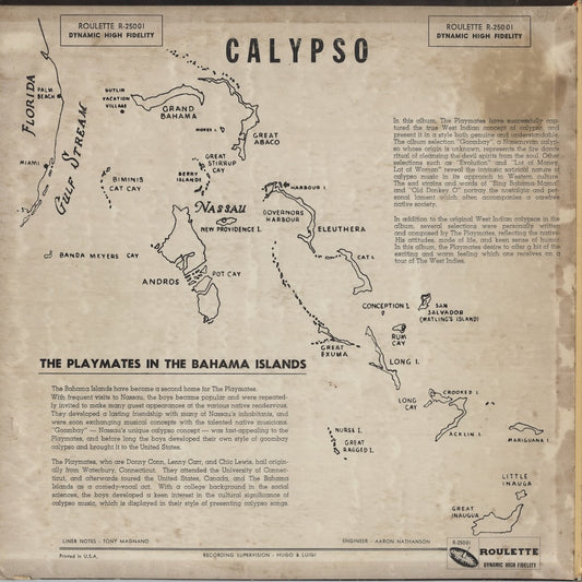 The Playmates – Calypso With The Playmates (R-25001) LP 1957 US Rouletteオリジナル盤