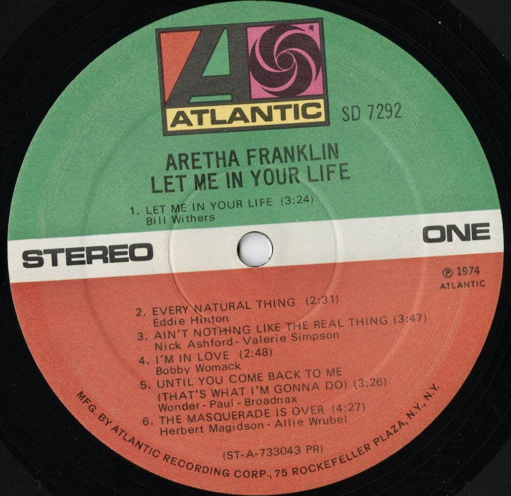 Aretha Franklin – Let Me In Your Life (SD7292) LP 1974 US Atlantic|中古LP