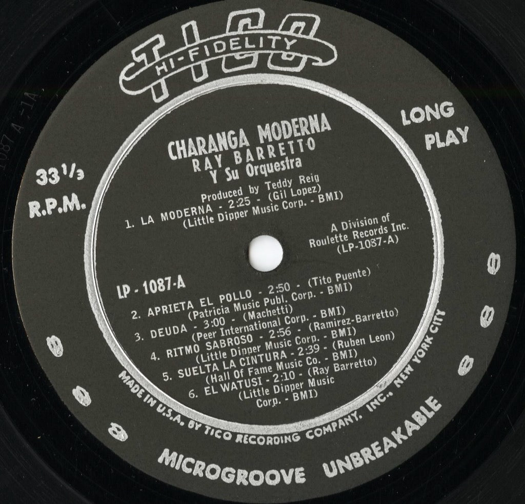 Ray Barretto - Charanga Moderna (LP 1087) LP 1962 US Tico|中古LP