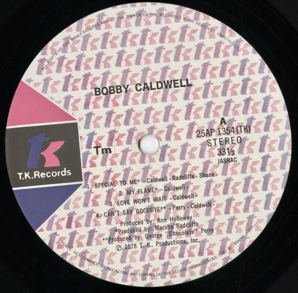 Bobby Caldwell - Bobby Caldwell (25AP 1354) LP 1978 JPN TK Records|中古LP