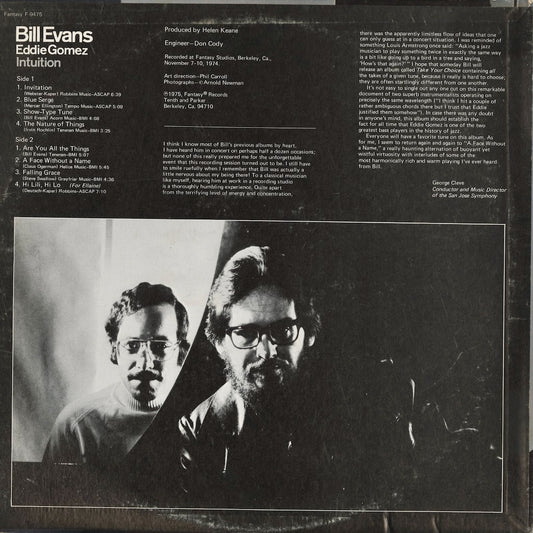 Bill Evans - Intuition (F-9475) LP 1975 US Fantasy|中古LP