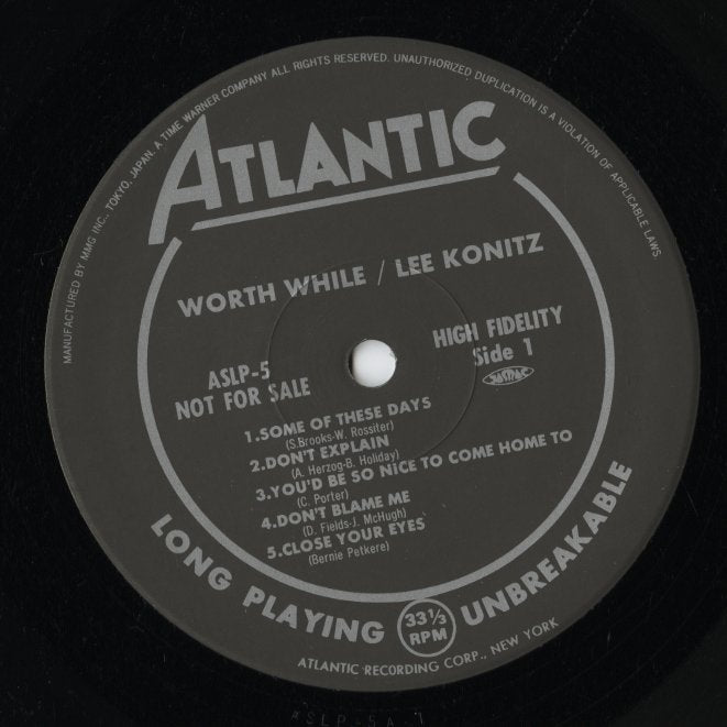 Lee Konitz / リー・コニッツ / Worth While Konitz (ASLP-5)