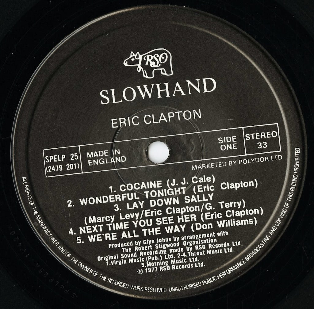 Eric Clapton - Slowhand (SPELP 25) LP 1983 UK RSO