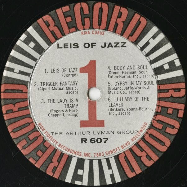 Arthur Lyman / アーサー・ライマン / Leis Of Jazz (R607)