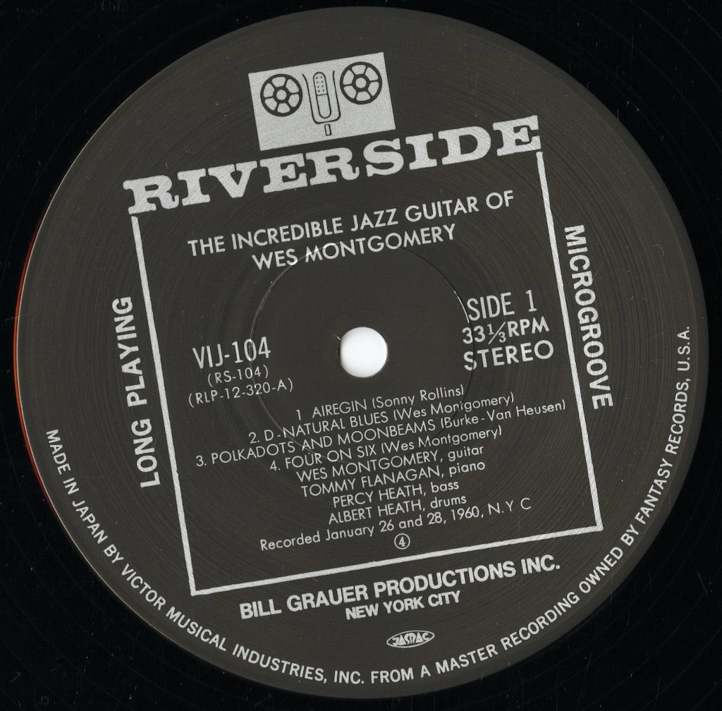Wes Montgomery - The Incredible Jazz Guitar Of Wes Montgomery (VIJ-104) LP 1984 JPN Riverside|中古LP