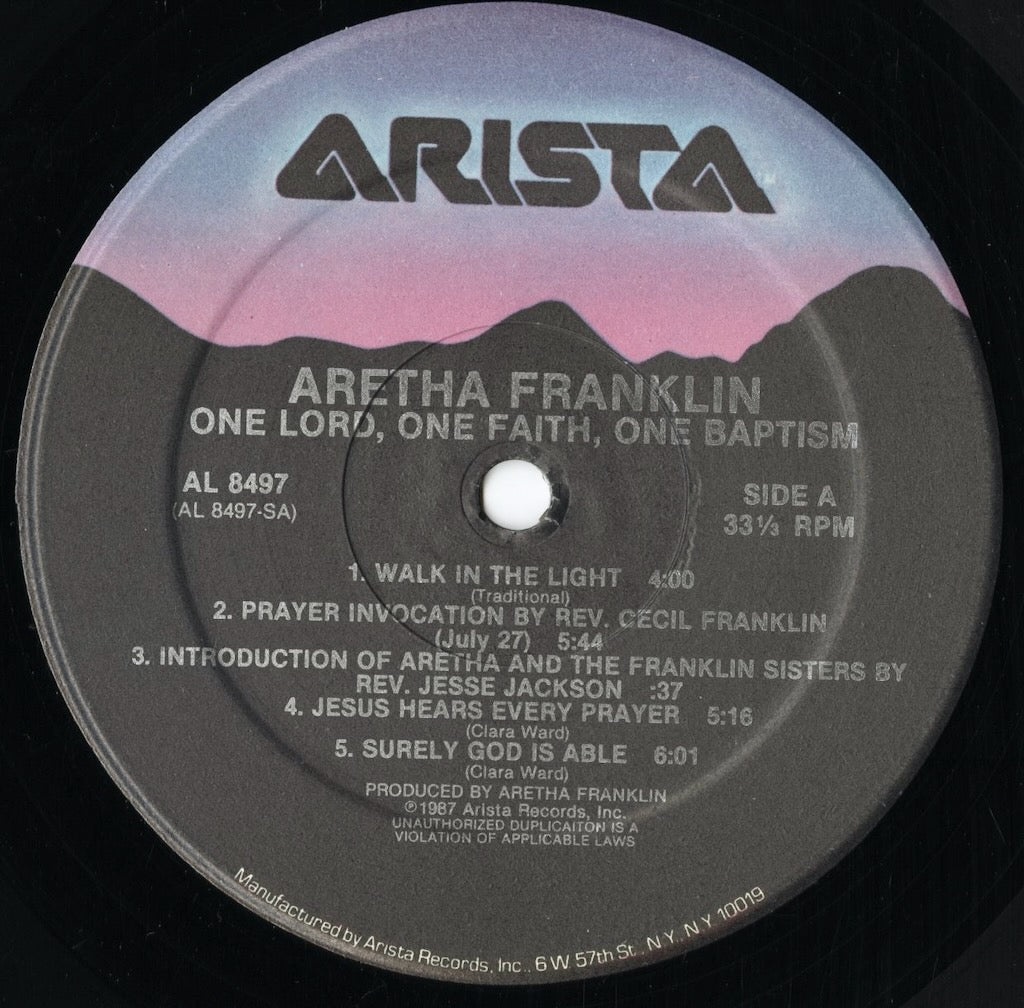 Aretha Franklin – One Lord One Faith One Baptism -2LP (AL-8497) LP 1987 US Arista|中古LP