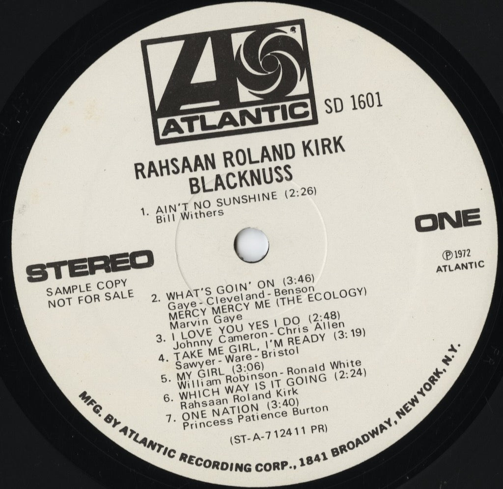 Roland Kirk - Blacknuss (SD 1601) LP 1972 US Atlantic|中古LP