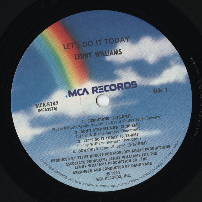 Lenny Williams / レニー・ウィリアムス / Let's Do It Today (MCA-5147)