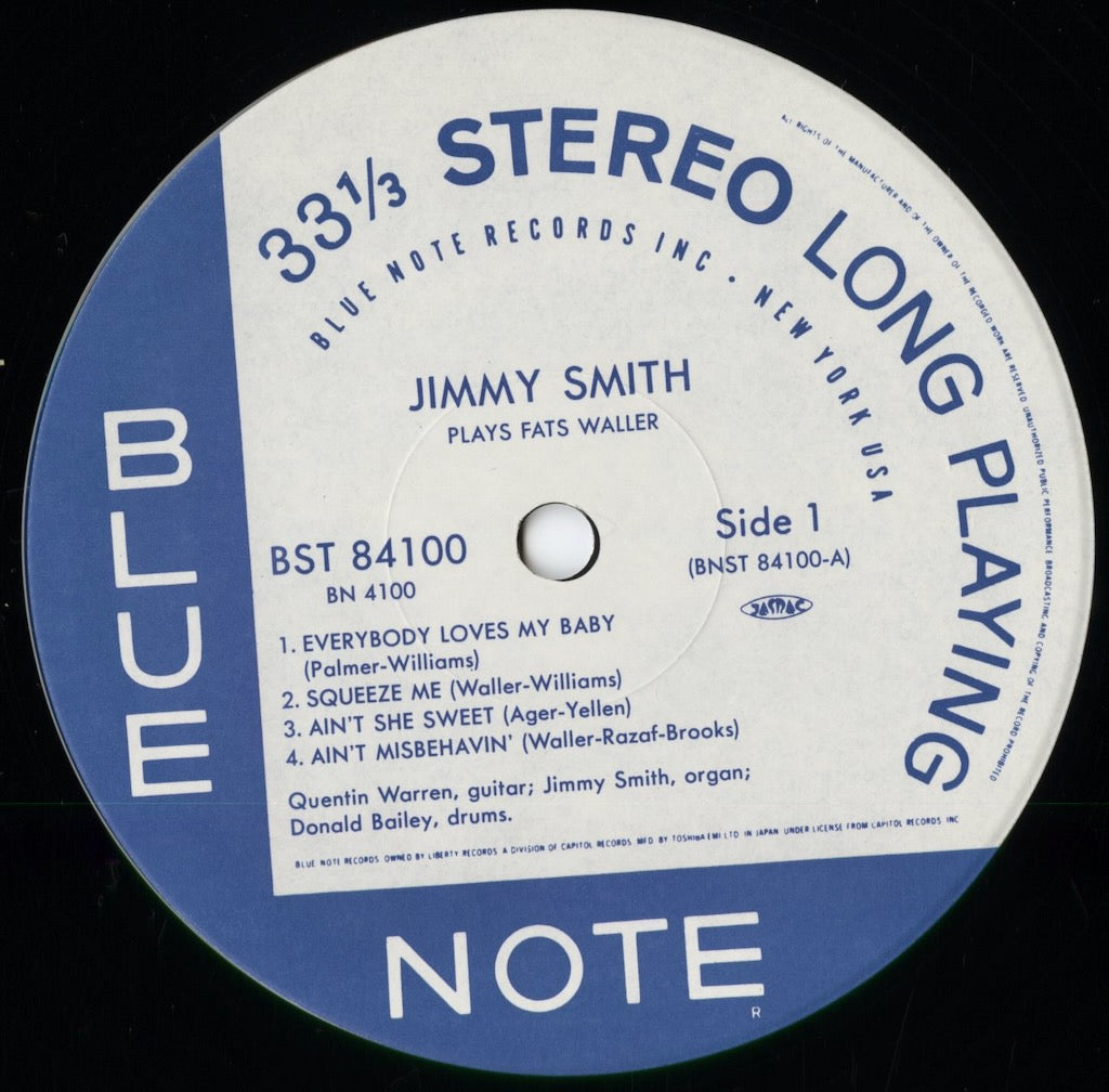 Jimmy Smith - Plays Fats Waller (BN 4100) 1992 JPN Blue Note|中古LP