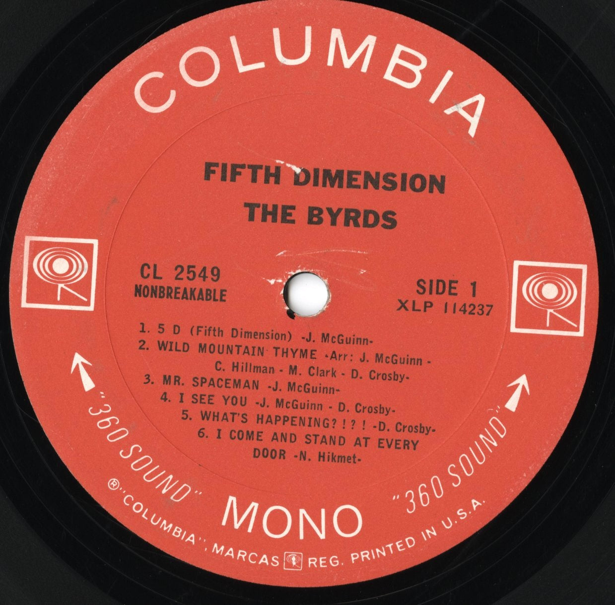 The Byrds / バーズ / Fifth Dimension (CL 2549)