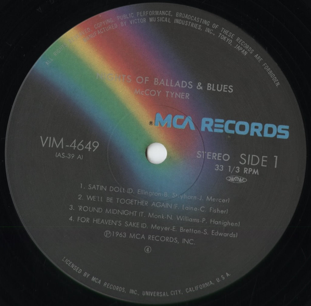 McCoy Tyner - Nights Of Ballads & Blues (VIM-4649) 1982 JPN MCA|中古LP