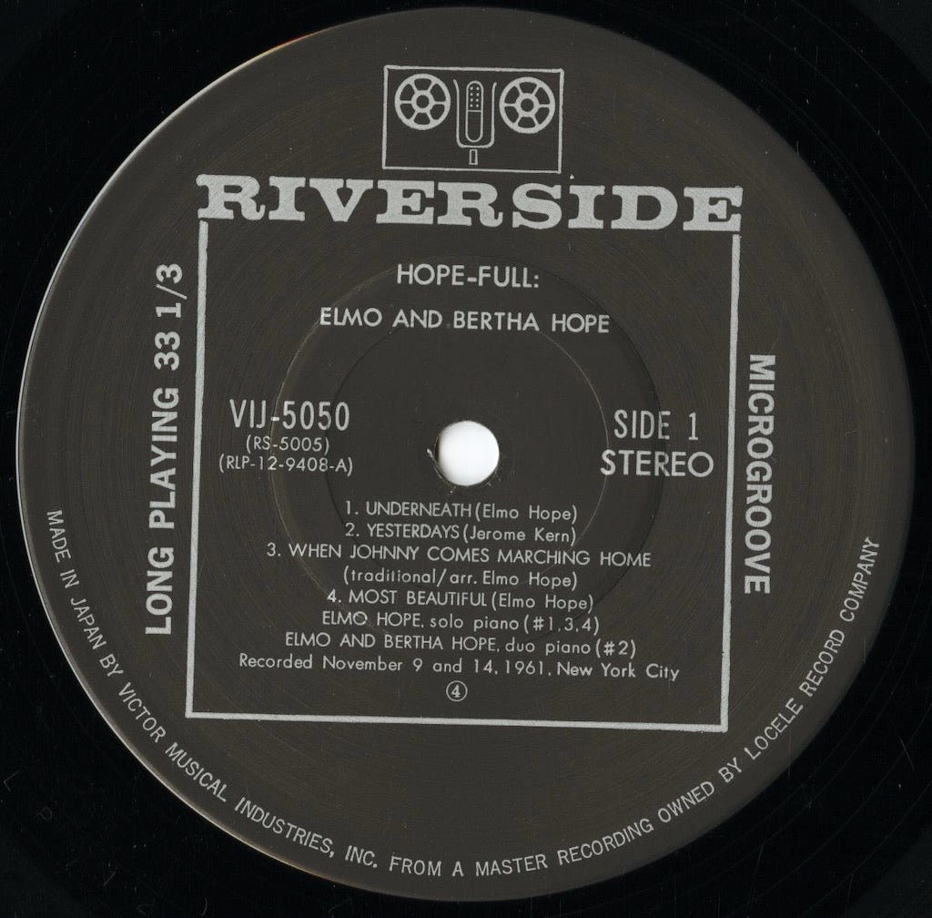 Elmo Hope - Hope Full (VIJ-5050) 1978 JPN Riverside|中古LP
