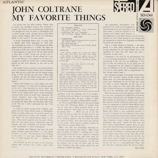 John Coltrane - My Favorite Things (P-7505A) LP 1976 JPN Atlantic|中古LP