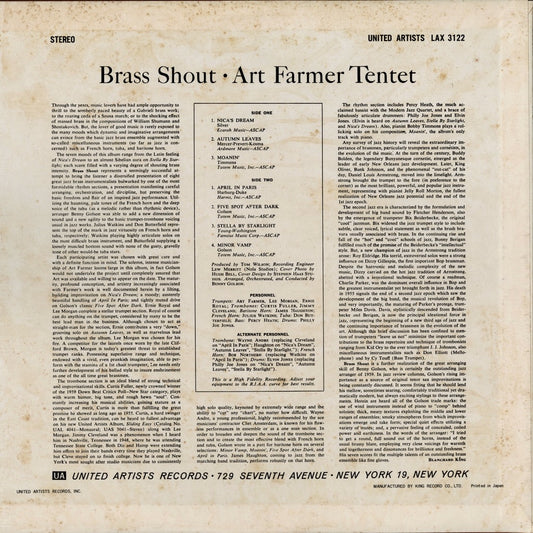 Art Farmer Tentet / アート・ファーマー / Brass Shout (LAX 3122)