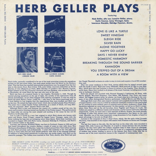Herb Geller / ハーブ・ゲラー / Herb Geller Plays (15-PJ30(M))