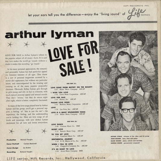 Arthur Lyman / アーサー・ライマン / Love For Sale (L 1009)