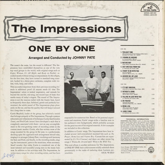 The Impressions - One By One (ABC-523) 1965 US ABC-Paramount|中古LP