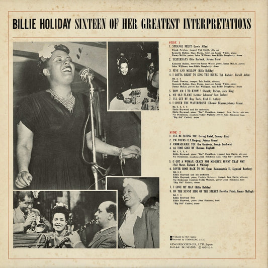 Billie Holiday - Sixteen Of Her Greatest Interpretations (SLC-441M) LP 1974 JPN London|中古LP