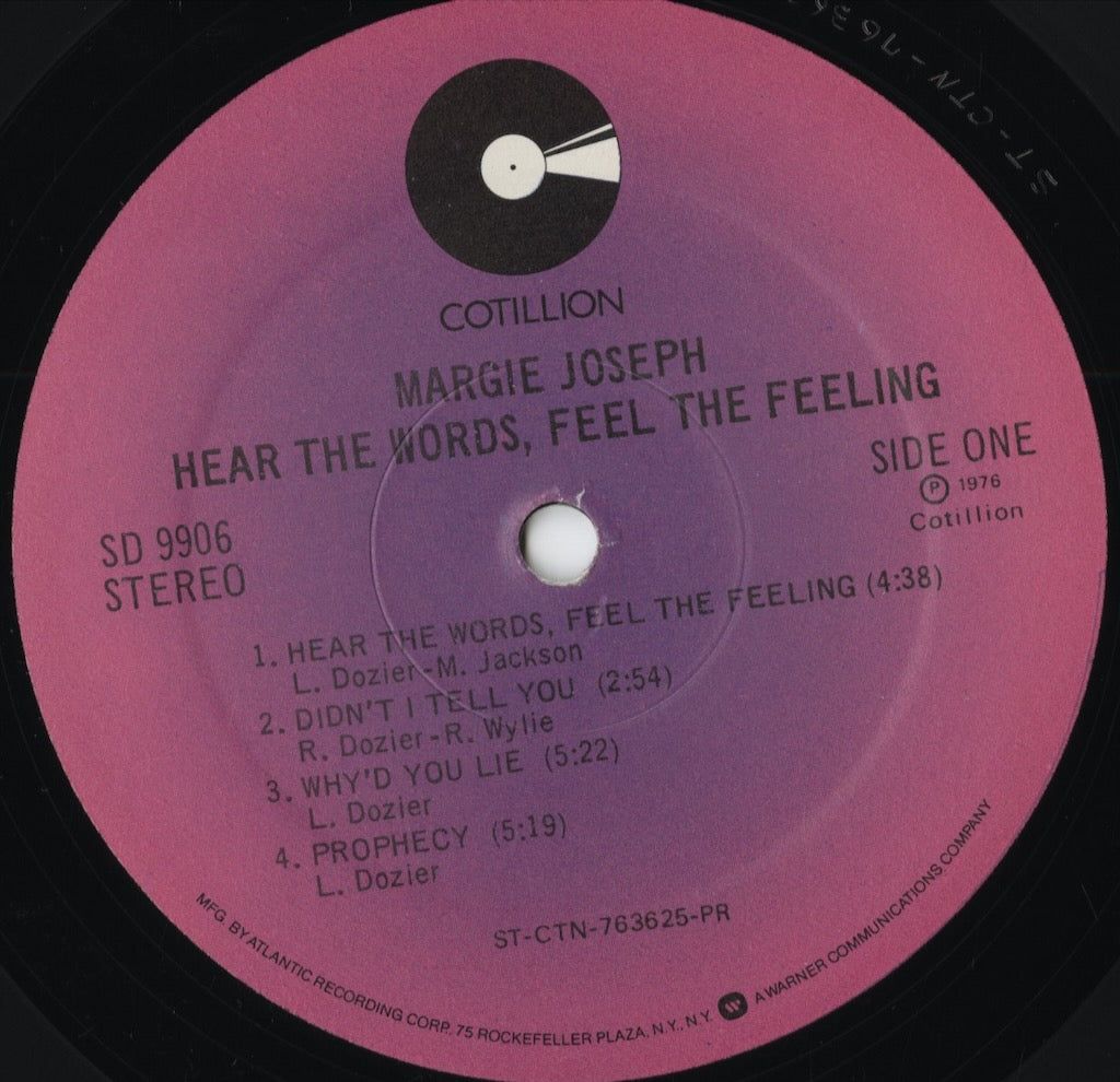 Margie Joseph – Hear The Words, Feel The Feeling (SD 9906) LP 1976 US Cotillion|中古LP
