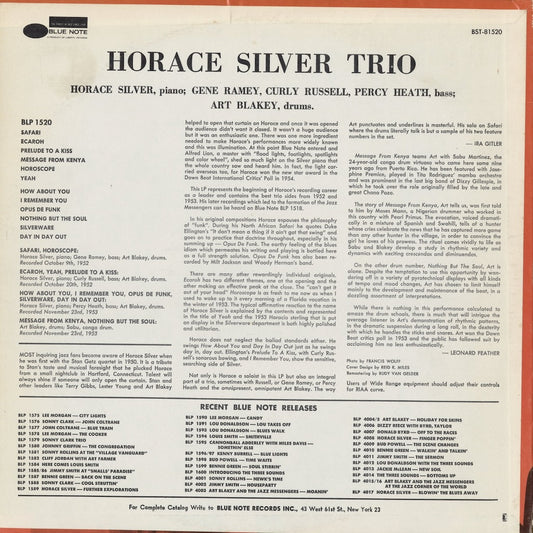 Horace Silver - Horace Silver Trio (BST 81520) 1970 US Blue Note|中古LP