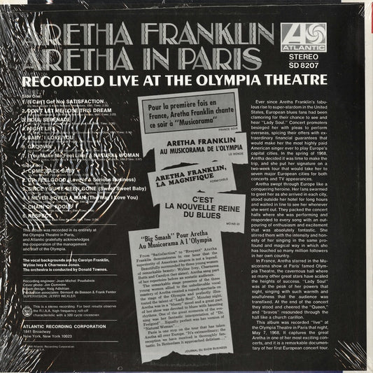 Aretha Franklin / アレサ・フランクリン / Aretha In Paris (SD 8207)