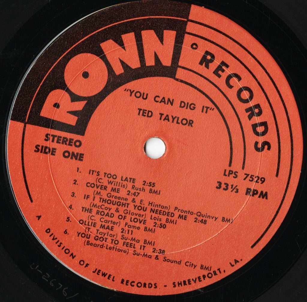 Ted Taylor - You Can Dig It! (LPS 7529) LP 1970 US Ronn|中古LP