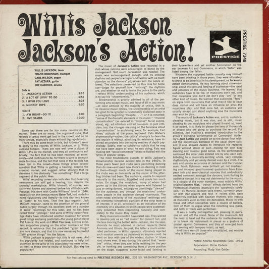 Willis Jackson - Jackson's Action (PR 7348) 1964 US Prestige|中古LP