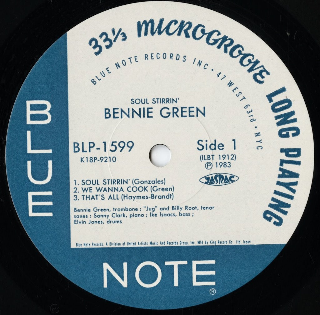 Bennie Green – Soul Stirrin' (K18P 9210) LP 1983 JPN Blue Note|中古LP