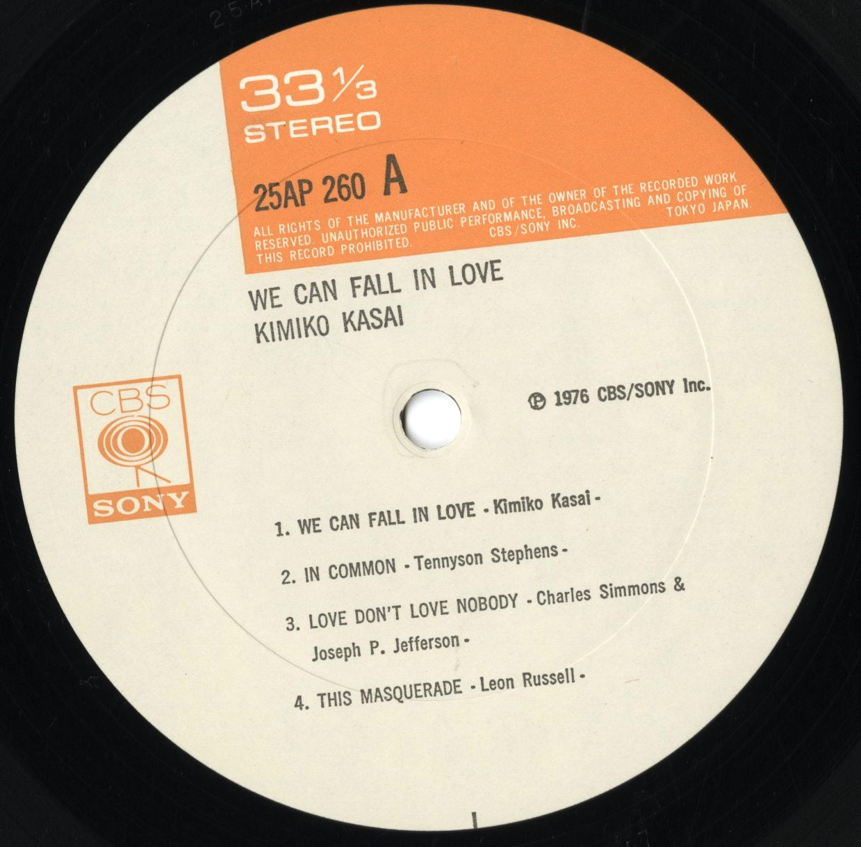 Kimiko Kasai / 笠井紀美子 / We Can Fall In Love (25AP 260)