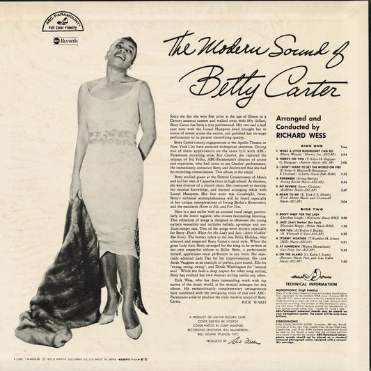 Betty Carter / ベティ・カーター / The Modern Sound Of Betty Carter (YW-8538-AB)