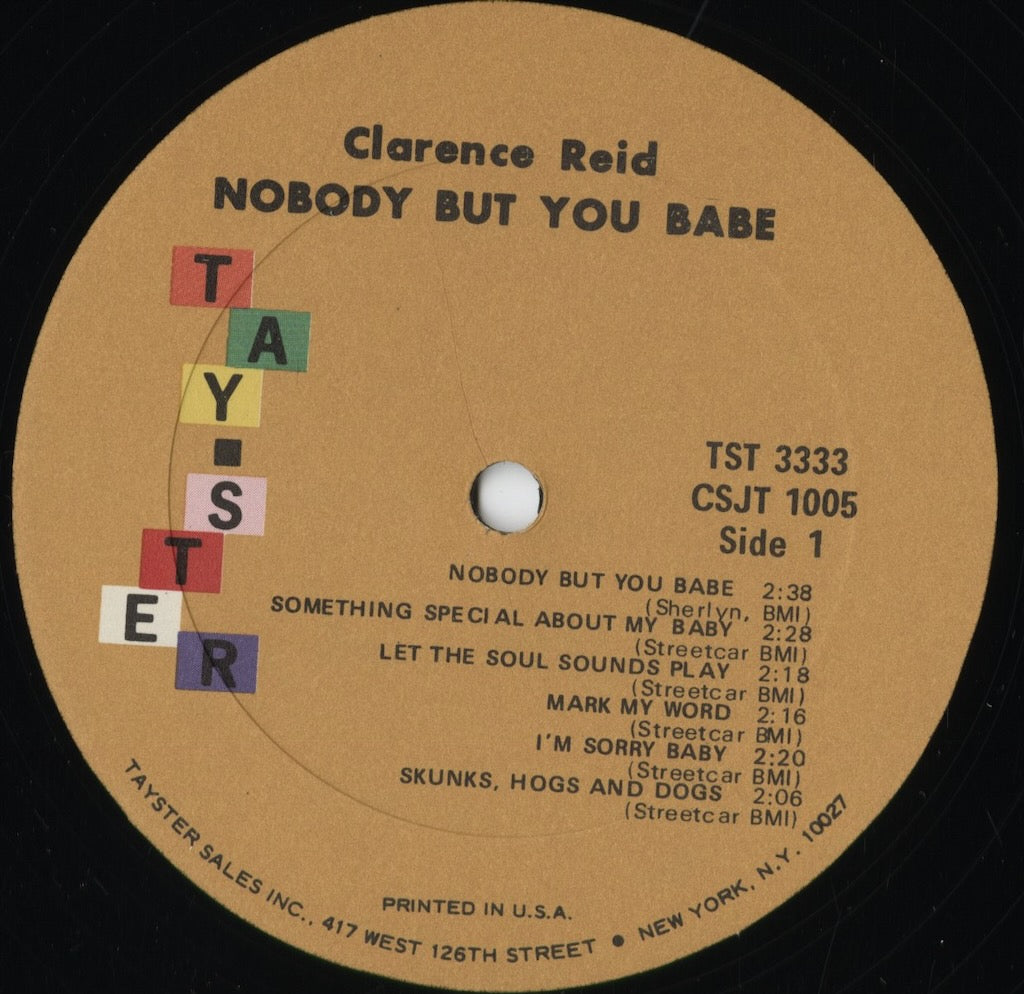Clarence Reid - Nobody But You Babe (TST 3333) 1969 US Tay-Ster|中古LP