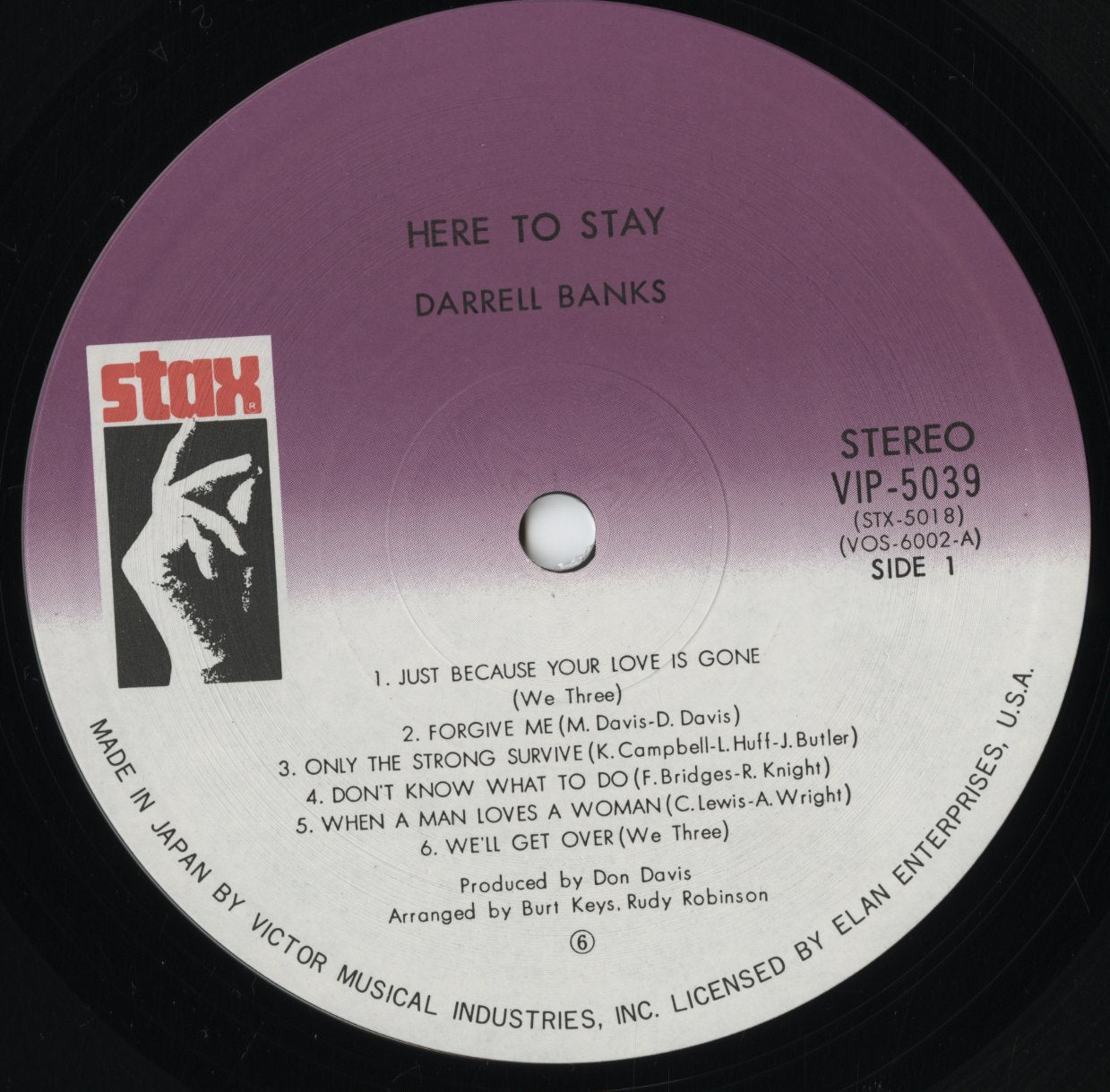 Darrell Banks - Here To Stay (VIP-5039) LP 1978 JPN Stax|中古LP
