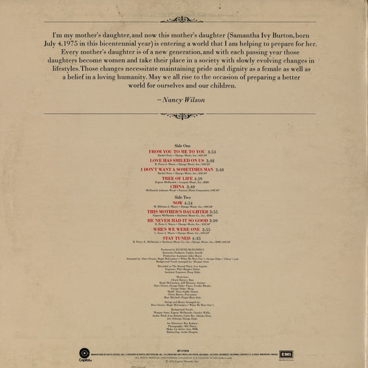 Nancy Wilson / ナンシー・ウィルソン / This Mother's Daughter (ST-11518)
