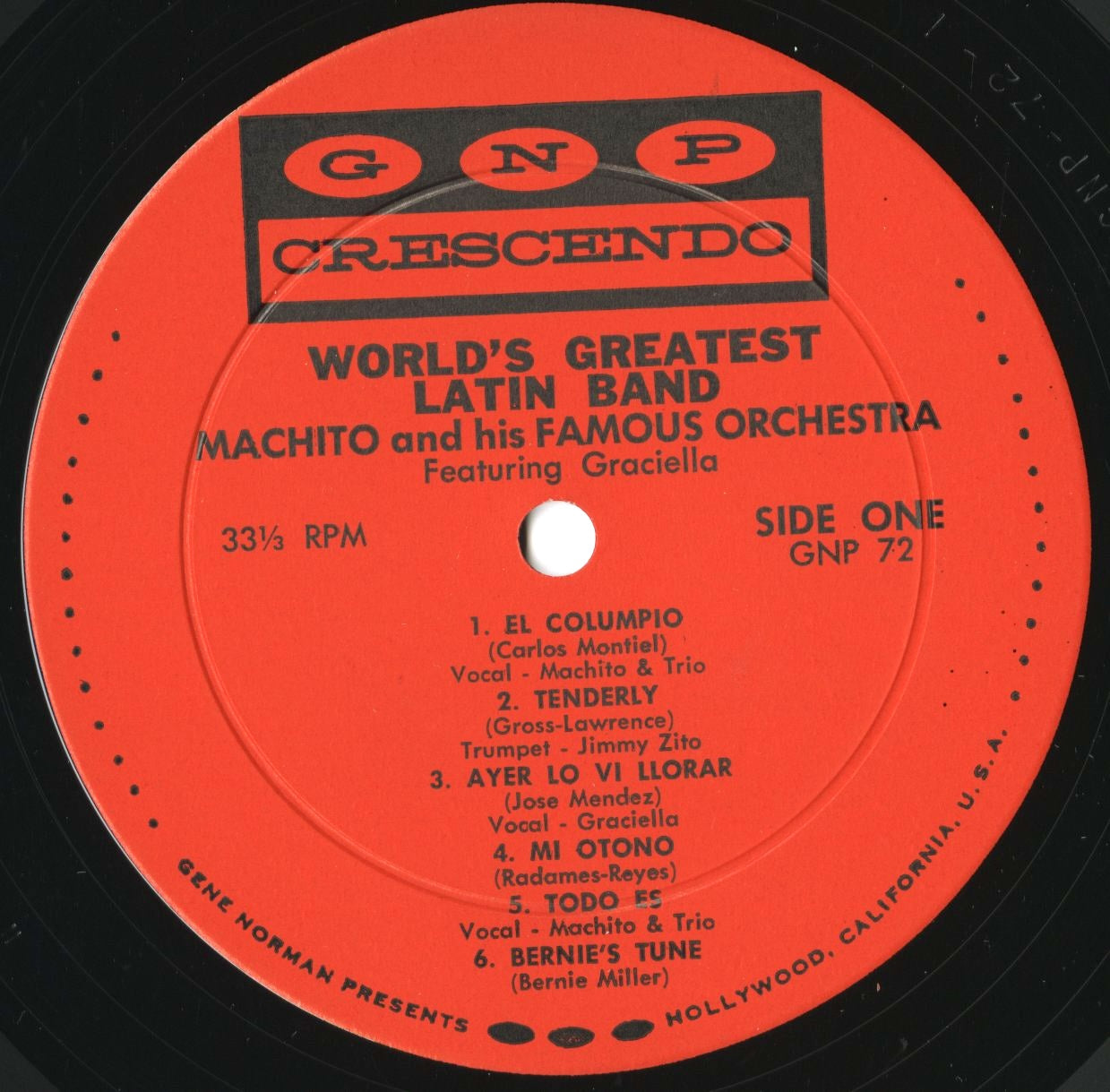 Machito / マチート / The Worlds Greatest Latin Band (GNP 72)