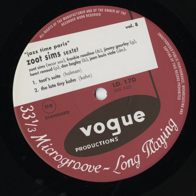 Zoot Sims / ズート・シムズ / Zoot Goes To Town: Jazz Time Paris, Vol. 8 : -10 (BVJJ-2959)