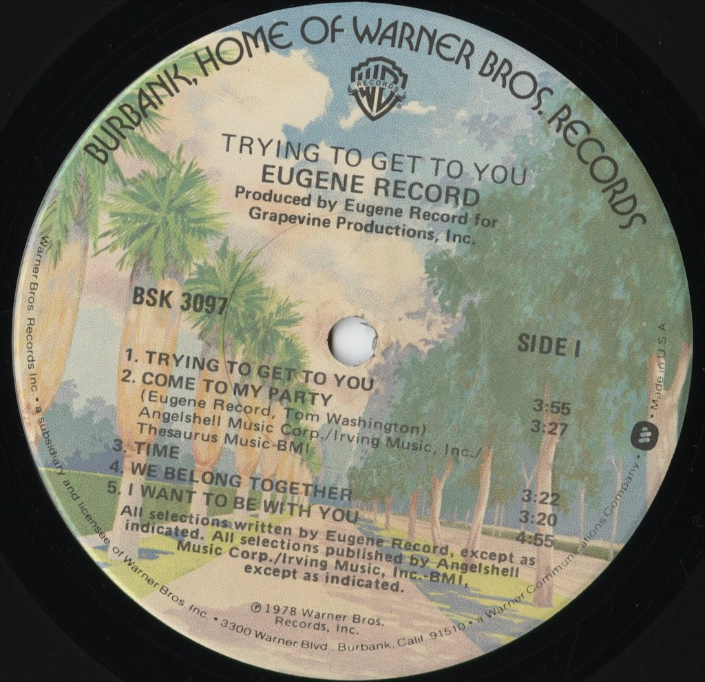 Eugene Record - Trying To Get To You (BSK 3097) 1978 US Warner Bros|中古LP