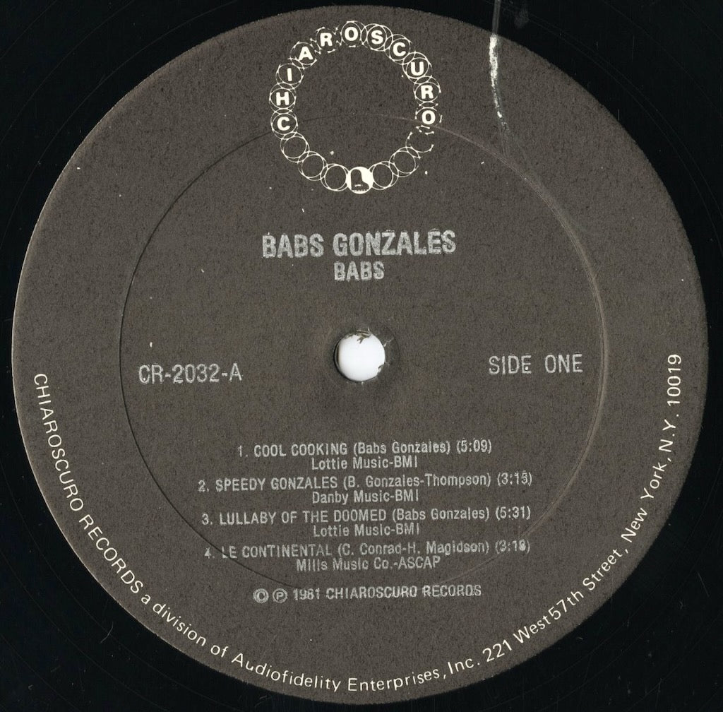 Babs Gonzales - Babs (CR-2032) LP 1981 US Chiaroscuro|中古LP