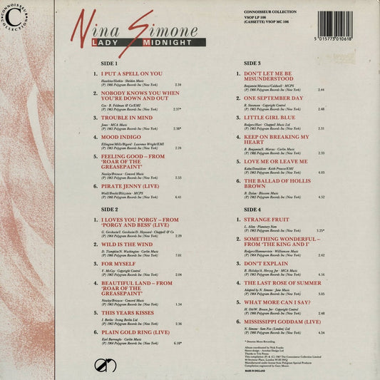 Nina Simone - Lady Midnight (VSOP LP 106) 1987 UK Connoisseur Collection|中古LP