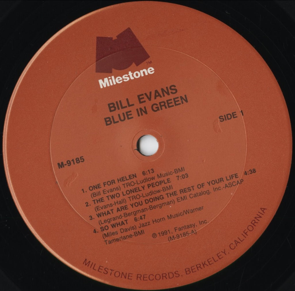 Bill Evans - Blue In Green (The Concert In Canada) (M-9185) 1991 US Milestone|中古LP