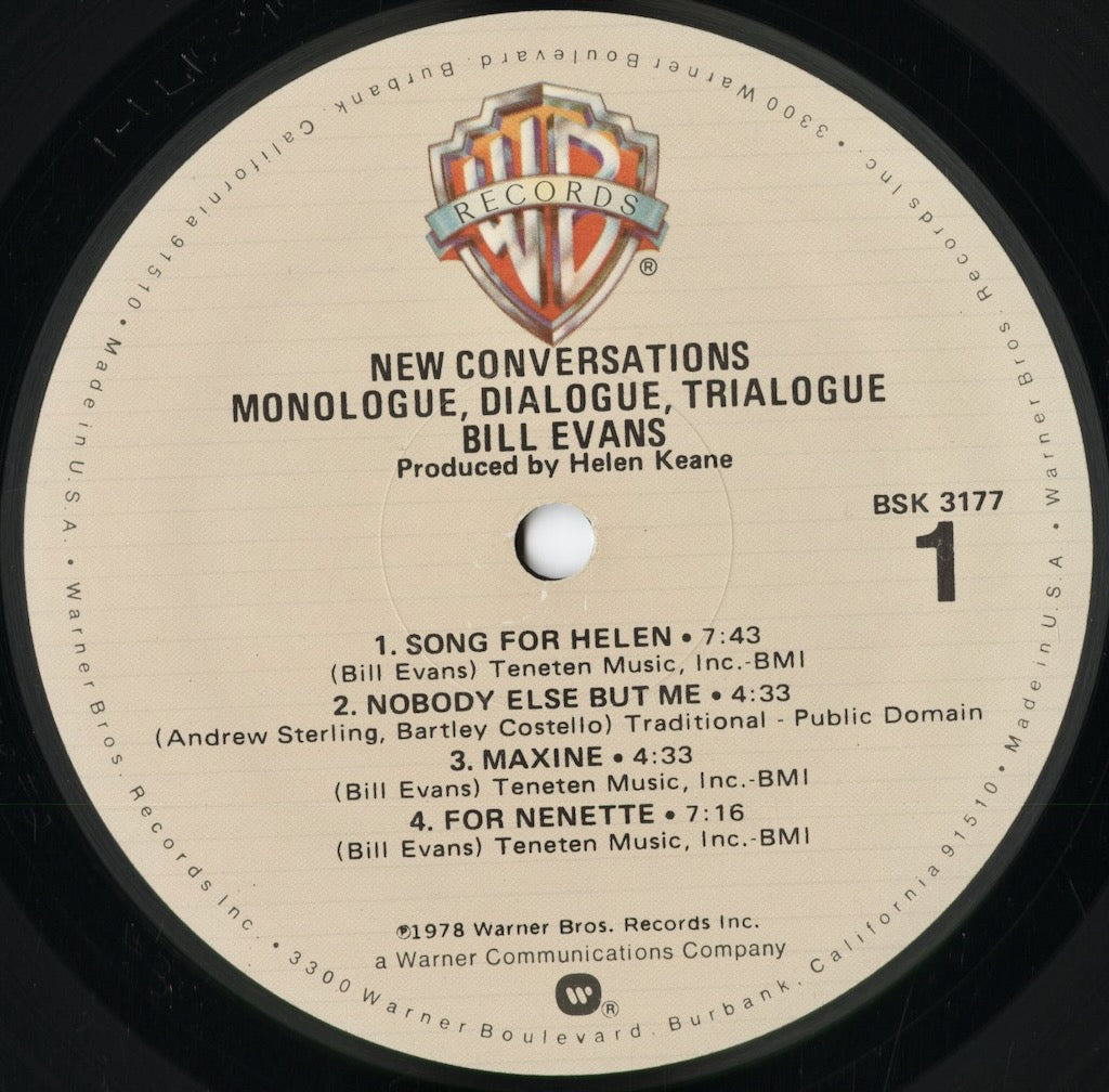 Bill Evans - New Conversations (BSK 3177) 1978 US Warner Bros|中古LP