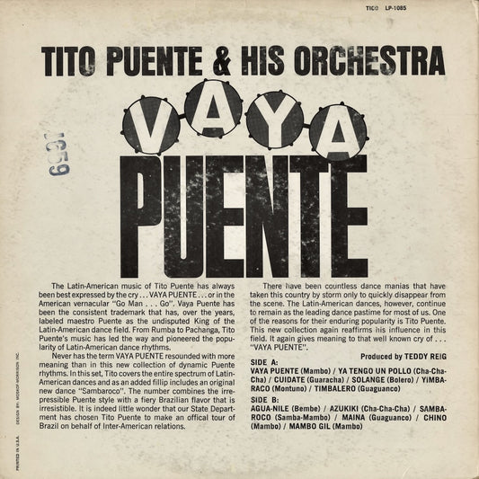 Tito Puente / ティト・プエンテ / Vaya (LP 1085)