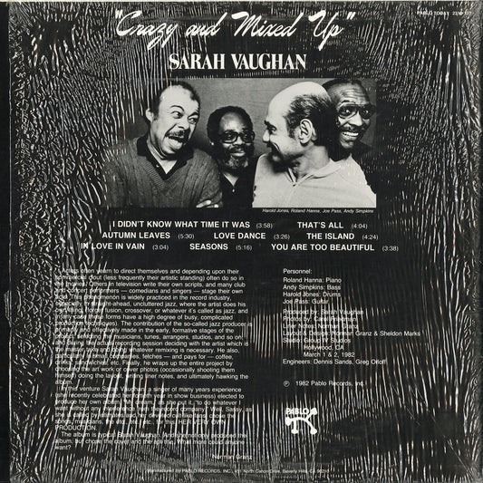 Sarah Vaughan - Crazy And Mixed Up (2312-137) LP 1982 US Pablo|中古LP