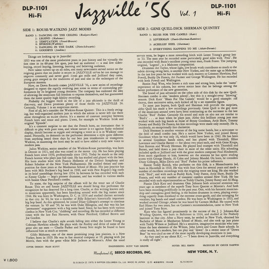 Rouse-Watkins Jazz Modes / Gene Quill-Dick Sherman Quintet - Jazzville '56 Vol. 1 (SL-5136-CH) 1975 JPN Dawn|中古LP