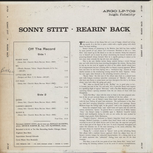 Sonny Stitt / ソニー・スティット / Rearin' Back (LP-709)
