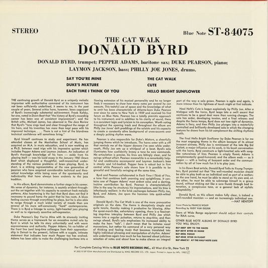 Donald Byrd - The Cat Walk (K18P 9244) 1983 JPN Blue Note|中古LP