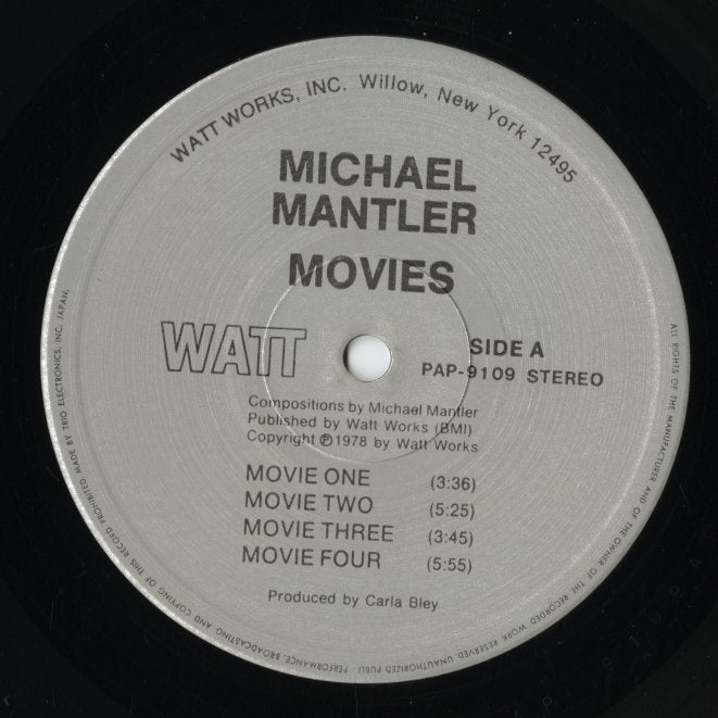 Michael Mantler - Movies (PAP-9109) LP 1978 JPN WATT/TRIO|中古LP