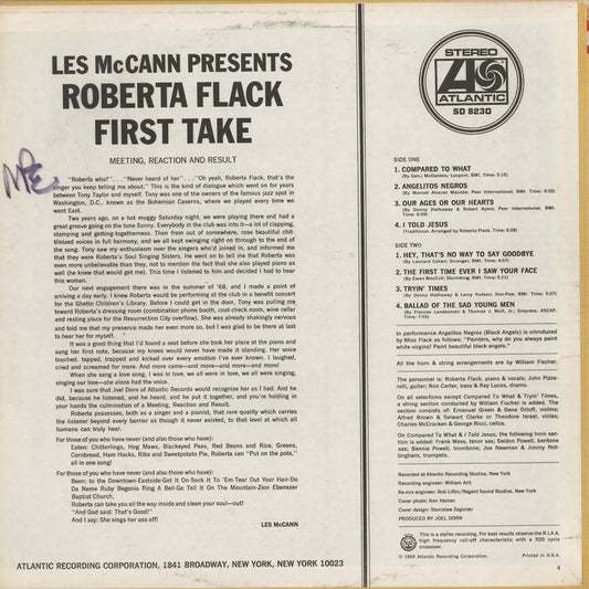 Roberta Flack / ロバータ・フラック / First Take (SD 8230)