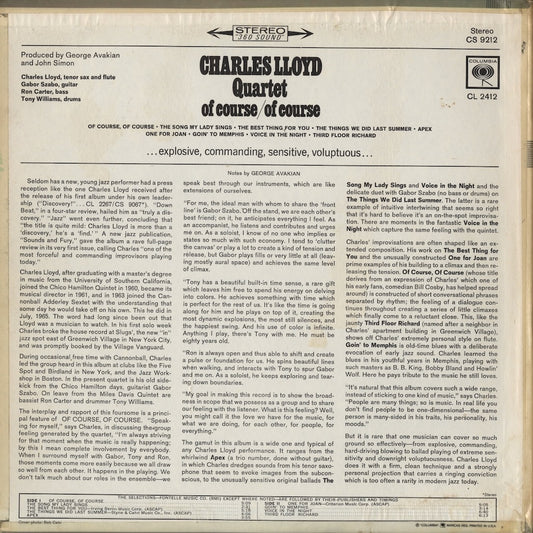 Charles Lloyd - Of Course, Of Course (CS 9212) LP 1965 US Columbia