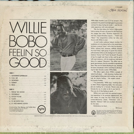 Willie Bobo - Feelin' So Good (V-8669) 1966 US Verve|中古LP