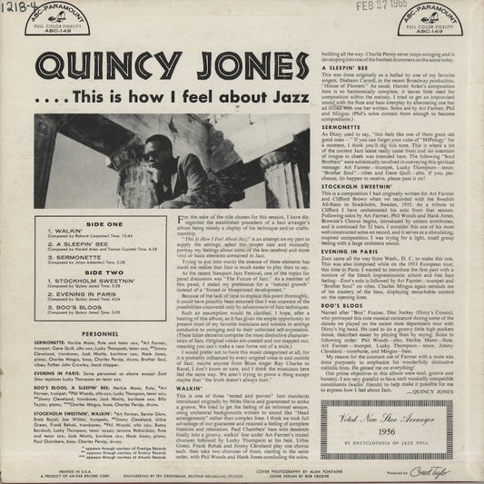 Quincy Jones / クインシー・ジョーンズ / This Is How I Feel About Jazz (ABC-149)